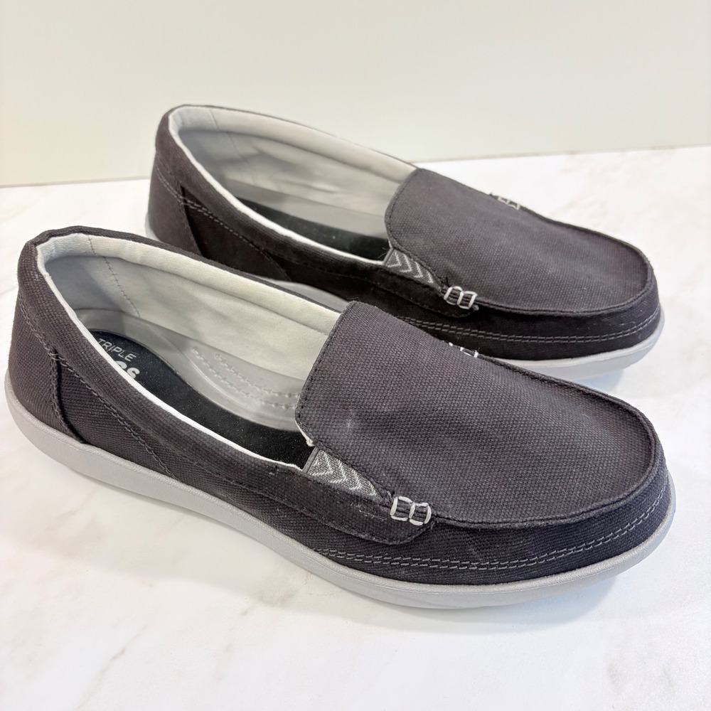 Minimalist Gorpcore Loafers Canvas Slip On Triple Comfort Crocs Women 9 Black
